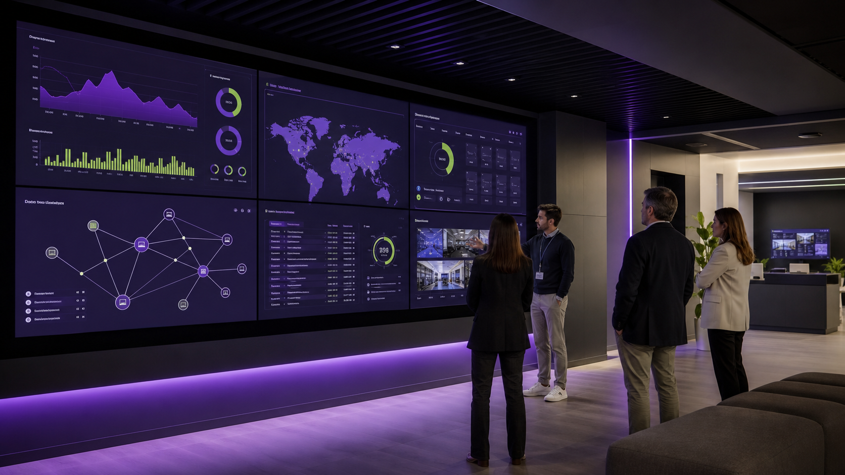 Centro tecnológico de Telycal con videowall de supervisión