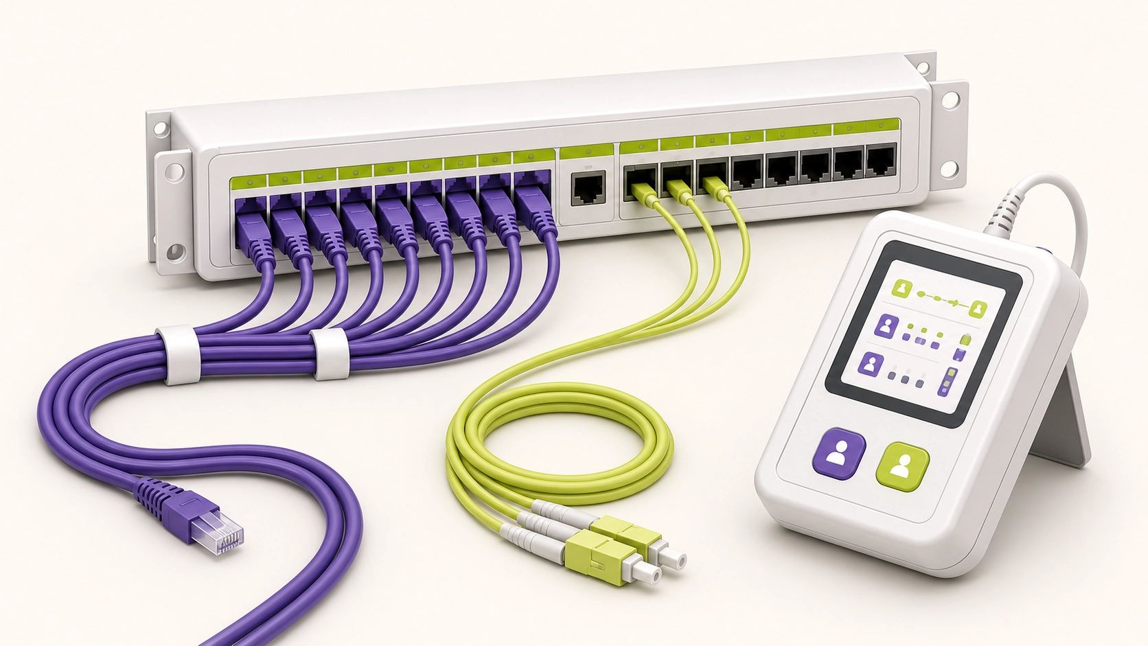 Cableado estructurado de cobre y fibra con certificador