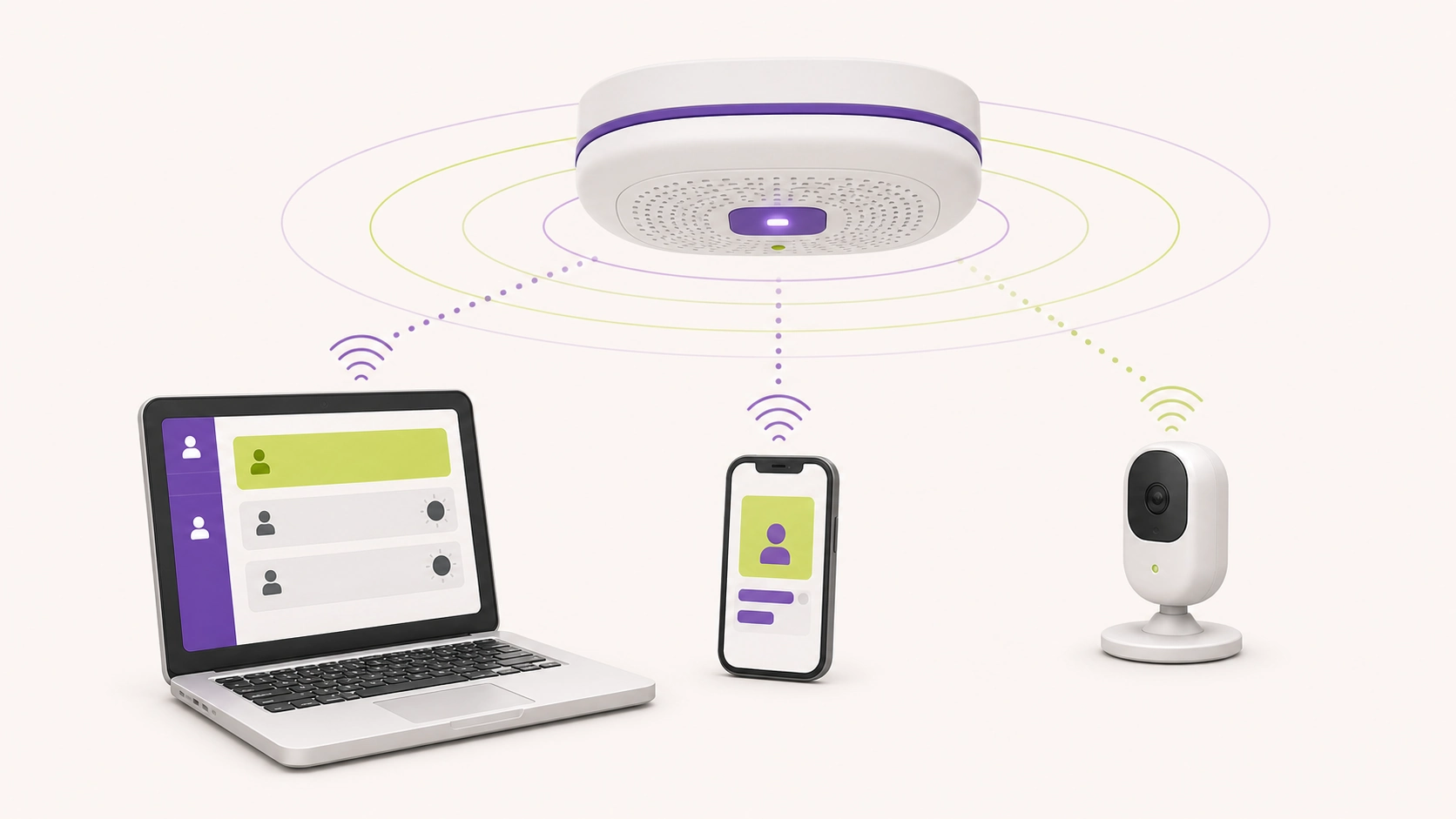 Punto de acceso WiFi conectado a múltiples dispositivos