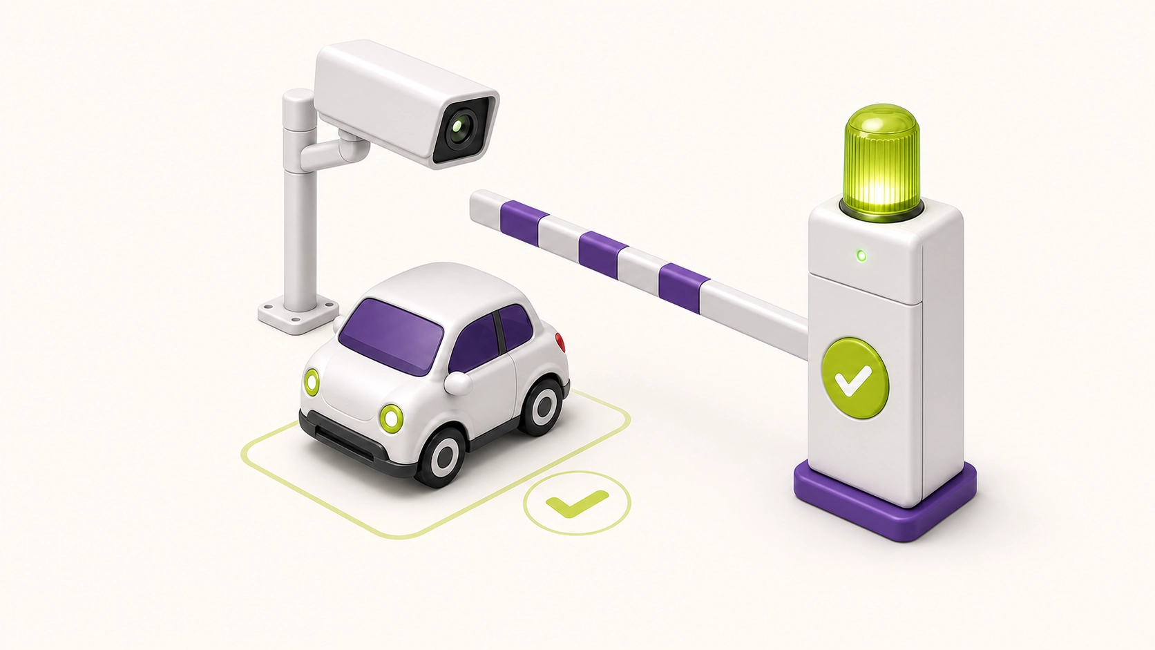 Parking inteligente con lectura de matrículas y barrera automática